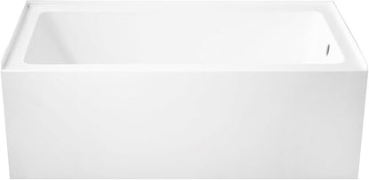 Aqua Eden VTAP6032R22 60-Inch Acrylic 3-Wall Alcove Tub with Right Hand Drain Hole, Glossy White