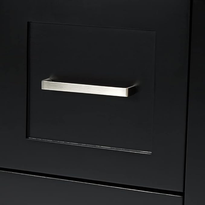 ARIEL Hamlet 72-inch Bathroom Vanity with Sink,Solid Wood, 1.5-inch Pure White Quartz Countertop & Backsplash, Double Rectangular Porcelain Sink, 4 Soft Closing Doors, 3 Dovetail Drawers, Black