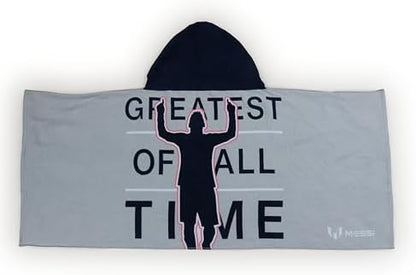 Jay Franco Messi Kids Hooded Towel Bath Wrap for Boys, Grey