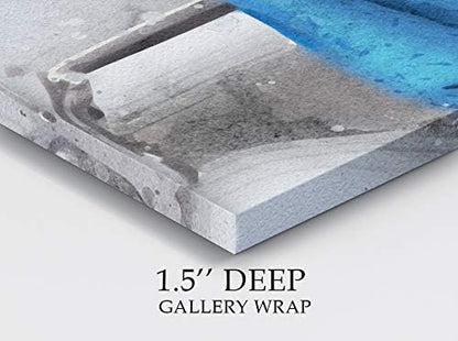 Renditions Gallery Watercolor Vintage Bathtub Bathroom Décor Gallery Wrapped Canvas Wall Art, 12x12,