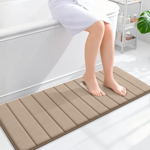OLANLY Memory Foam Long Bathroom Rugs Runner 47x17, Super Soft Absorbent