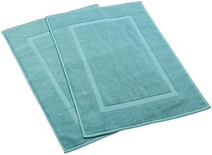HILLFAIR 900 GSM 100% Cotton Floor Towels - 2 Piece Towels Set - Sea Green