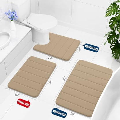 Buganda Memory Foam Bath Mat 30 x 20, Ultra Soft Absorbent Bathroom Rugs