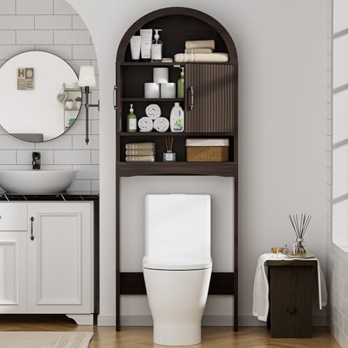 Spurgehom Arch Over The Toilet Storage Cabinet,Bathroom Organizer, Coffee