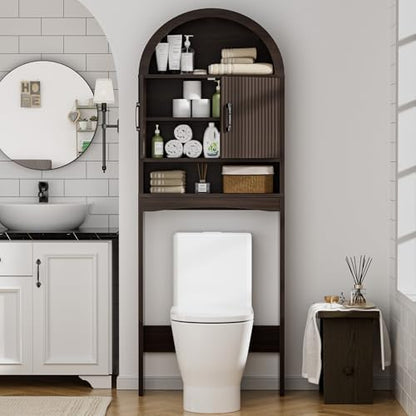 Spurgehom Arch Over The Toilet Storage Cabinet,Bathroom Organizer, Coffee