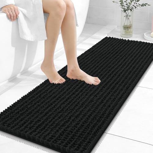 OLANLY Bathroom Runner Rugs 47x17, Thick Soft Absorbent Chenille Bath Rugs
