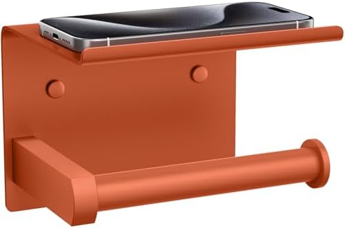 Toilet Paper Holder with Shelf Wall Mounted Toilet Paper Roll Dispenser
