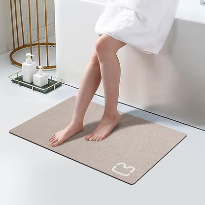 Diatomaceous Earth Bath Mat Stone Bath Mats for Bathroom,15.7"x23.6",Taupe