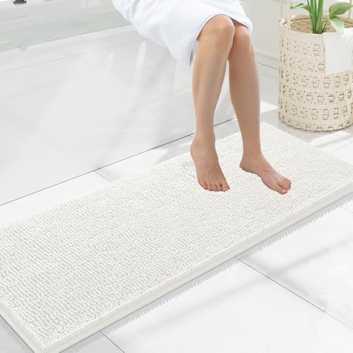 Smiry Bathroom Rugs 47X17, Luxury Chenille Extra Soft Absorbent Bath Mat