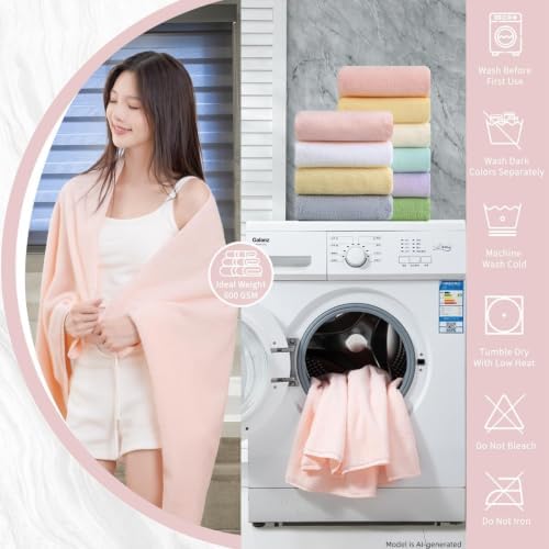 2-Pack Microfiber Bath Towels (27x54 Inches) - Ultra Soft & Quick Dry, 3X Absorbency, Lightweight for Gym, Yoga, Travel & Spa - Perfect for Home, Fitness & Post-Workout, Pink