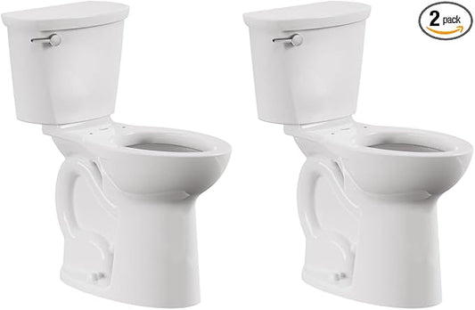 American Standard 215TA104.020 Cadet PRO Two-Piece Toilet, Seat not Included, Extra Tall Height, Left-Hand Trip Lever, 12-Inch Rough, Elongated Front, White, 1.28 GPF (Pack of 2)
