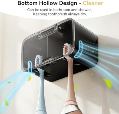 MOPMS Toothbrush Holders for Bathrooms with 2 Slot Independent Compartment