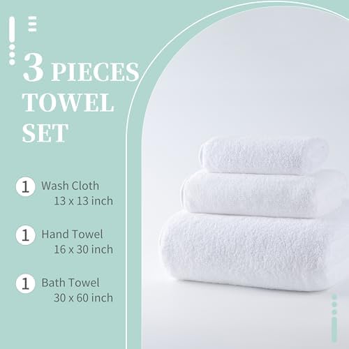 MICROFI New Microfiber Bath Towel Set, 3 Piece, Oversize, Quick Dry, Lint Free, Includes Body, Hand and Face Towels