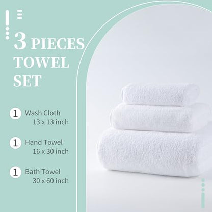 MICROFI New Microfiber Bath Towel Set, 3 Piece, Oversize, Quick Dry, Lint Free, Includes Body, Hand and Face Towels