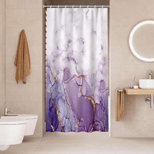 Purple Marble Stall Waterproof Shower Curtain 48x72 inches