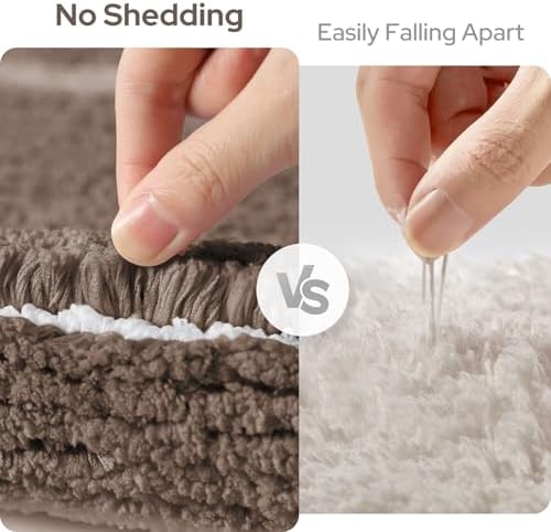 HOMEIDEAS Brown Bathroom Rugs Sets 2 Piece 20" x 32" + 16" x 24"