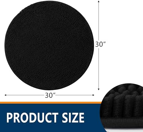 Smiry Round Bathroom Rugs 30X30, Chenille Extra Soft Absorbent Bath Mat