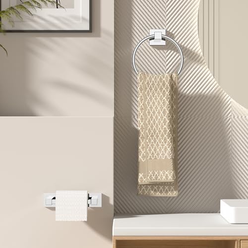 FORIOUS Toilet Paper Holder and Towel Ring Set, Bathroom Accessories Set