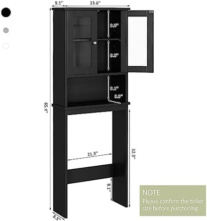 Over the Toilet Storage Cabinet, Bathroom Storage Cabinet, Black
