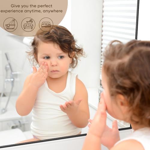 Antok 22x30 Black Metal Framed Bathroom Mirror, Wall Mirror with Rect Corners, Vanity Mirror for Over Sink, Anti-Rust Tempered Glass, Horizontal/Vertical Hanging for Bathroom, Living Room, Entryway