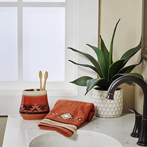 SKL Home Southwest Sunset Hand Towel, 100% Cotton, Embroidered, Rust