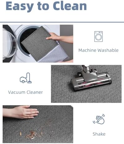 PADOOR Braided U Shaped Toilet Rug, 20x24 Grey, Super Absorbent, Non Slip, Machine Washable, Bathroom Floor Mat