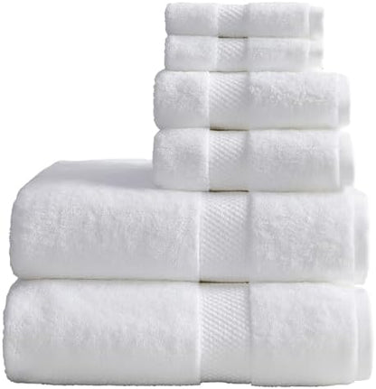 Springtree Home 100% Cotton Luxury Hotel Bath Towel Set | 6-Piece Set White
