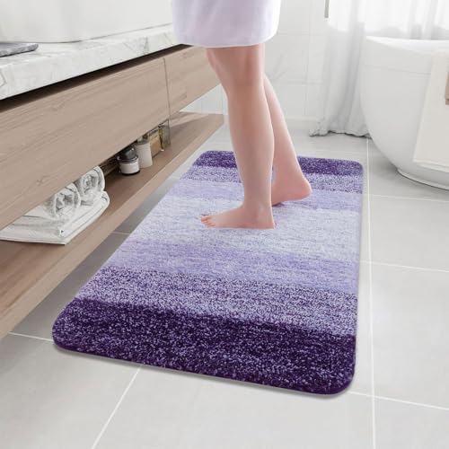 Arotive Microfiber Bathroom Rugs, Shaggy Soft Absorbent Bath Rug, 44x24