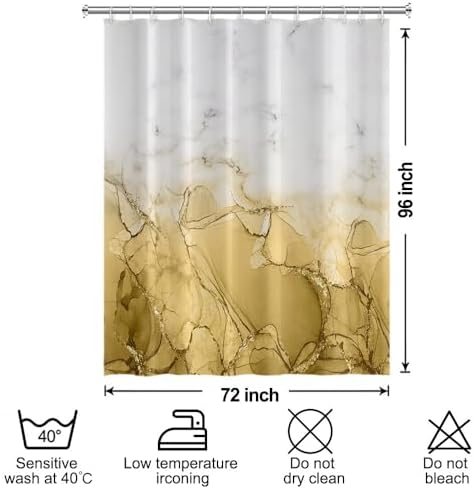 Yellow Extra Long Waterproof Shower Curtain 72x96 inches