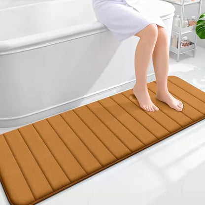 OLANLY Memory Foam Long Bathroom Rugs Runner 59x20, Super Soft Absorbent