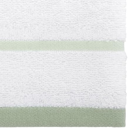IZOD – Washcloths, Plush Ringspun Cotton Blend Towels with Absorbent Terry & Durable Hem, Striped Bathroom Towels, Set of 4 (Sandbar Green)