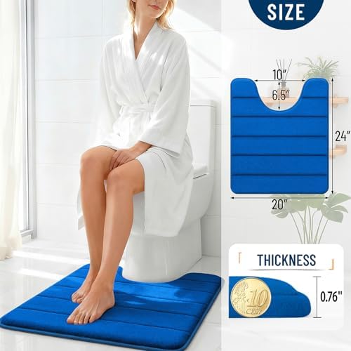 OLANLY Memory Foam Toilet Rugs U Shaped 24x20, Super Soft and Absorbent