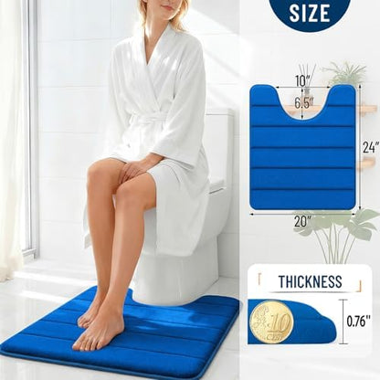 OLANLY Memory Foam Toilet Rugs U Shaped 24x20, Super Soft and Absorbent