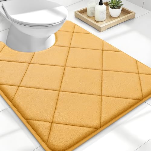 OLANLY Memory Foam Toilet Rugs U-Shaped 24x20, Ultra Soft and Absorbent