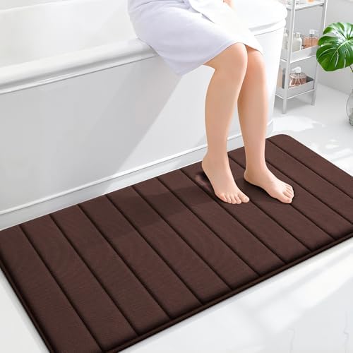 OLANLY Memory Foam Long Bathroom Rugs Runner 47x24, Super Soft Absorbent