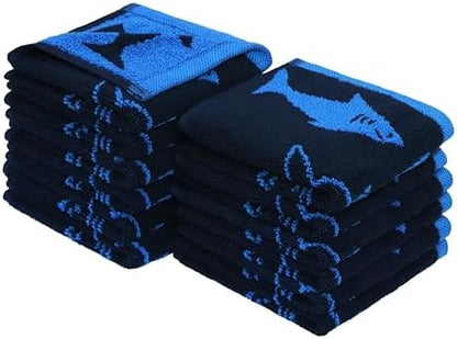 ORIGINAL KIDS Wash Cloth - 100% Cotton Set of 12 Washcloths - Navy Blue