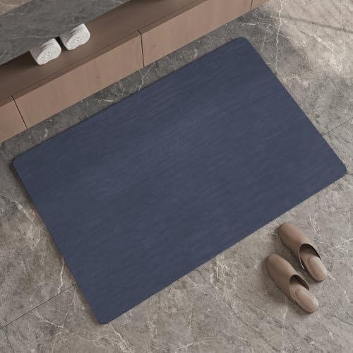 Mecko Bath Mat Ultra Thin Navy Blue, 24"x36"