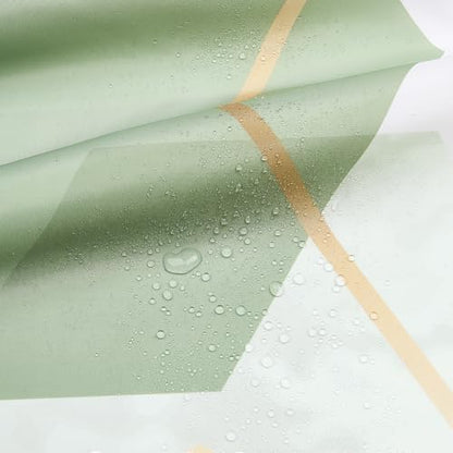 deFouliao Sage Green Shower Curtain Modern Abstract Green Geometric Grid Bathroom Curtain Sets for Bathtub Home Decor, Waterproof Fabric Washable with Hooks, 72x72 Inch