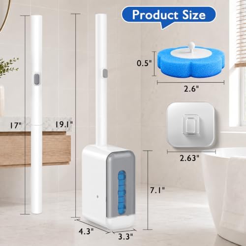 Disposable Toilet Brush-Toilet Bowl Cleaner Wand with 48 Refills