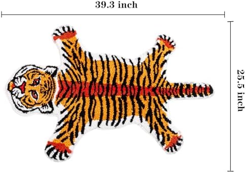 Cartoon Tiger Bath Mat Non-Slip Absorbent Rug Orange 39.3x25.5in