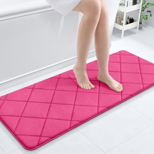 OLANLY Memory Foam Bath Mat 47x20, Ultra Soft and Absorbent Bathroom Rugs