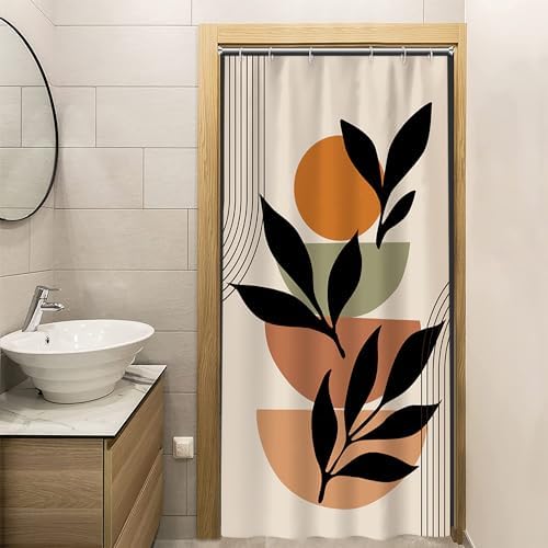 Boho Beige Stall Shower Curtain with Hooks 36x72 Inch
