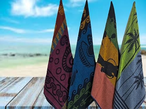 100% Cotton Luxury Bath Towel Set - Soft & Absorbent Quick-Dry Towels for Bathroom, Spa, Beach or Gym - 30"x60" Large Size - Pack of 4 - Plush & Durable Towels - Machine Washable