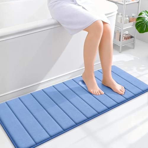 OLANLY Memory Foam Long Bathroom Rugs Runner 47x17, Super Soft Absorbent