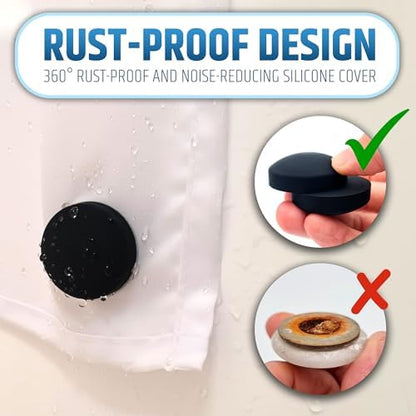 Powerful Anti-Billowing Magnetic Shower Curtain Weights for Splash-Free Bath Experience - 360° Silicone Wrapped - Will Never Rust - Heavy Magnets Prevent Curtain Liners from Blowing | 4 Pairs | Black
