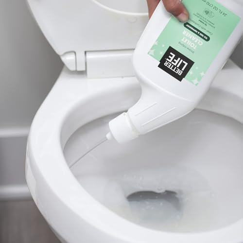 Better Life Toilet Bowl Cleaner, Plant-based, Stain & Odor Remover, Tea Tree & Peppermint Scent Cleaning Gel, Liquid Bathroom Cleaners for Household, 24 Oz, Pack of 4