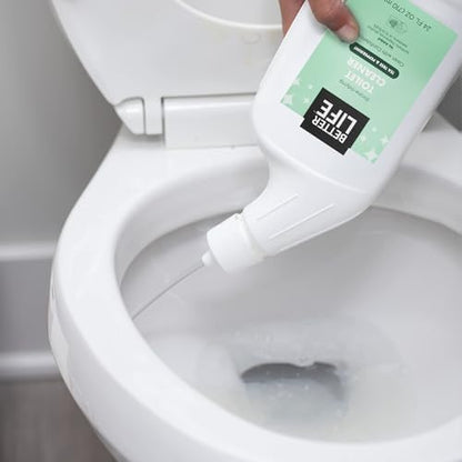 Better Life Toilet Bowl Cleaner, Plant-based, Stain & Odor Remover, Tea Tree & Peppermint Scent Cleaning Gel, Liquid Bathroom Cleaners for Household, 24 Oz, Pack of 4