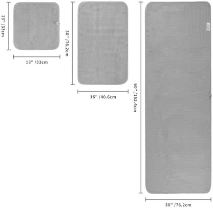 POLYTE 430 GSM Poly Blend Microfiber Quick Dry Waffle Bath Towel Set of 6