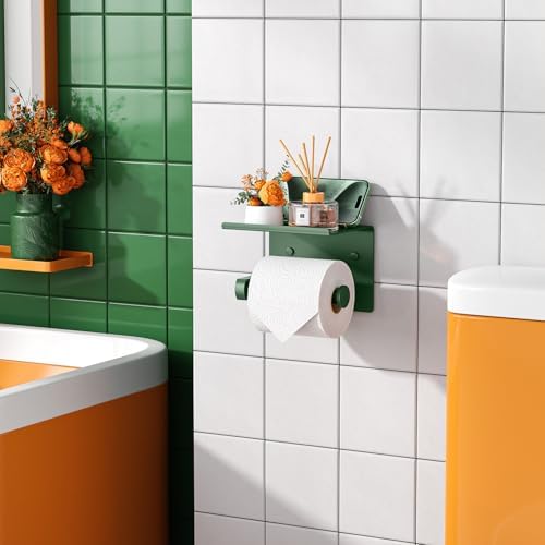 Toilet Paper Holder with Shelf Wall Mounted Toilet Paper Roll Dispenser