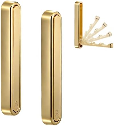 4.33 in Extended Folding Coat Hooks, 2 Pack Gold Wall Hooks, Zinc Alloy